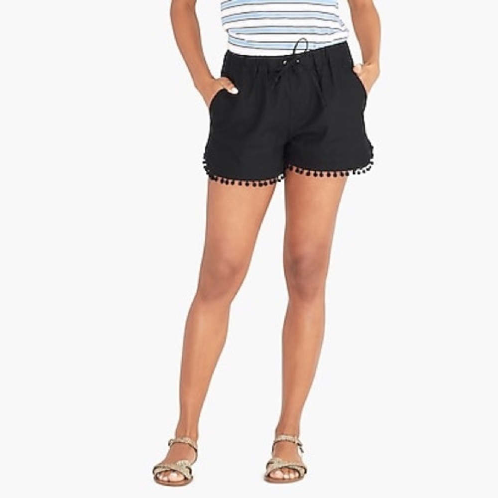J.Crew Factory Linen Blend Pom Pom Shorts